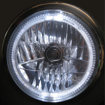 2x 7" Headlights with Angel Eye - RHD - for Land Rover Classic Defender
