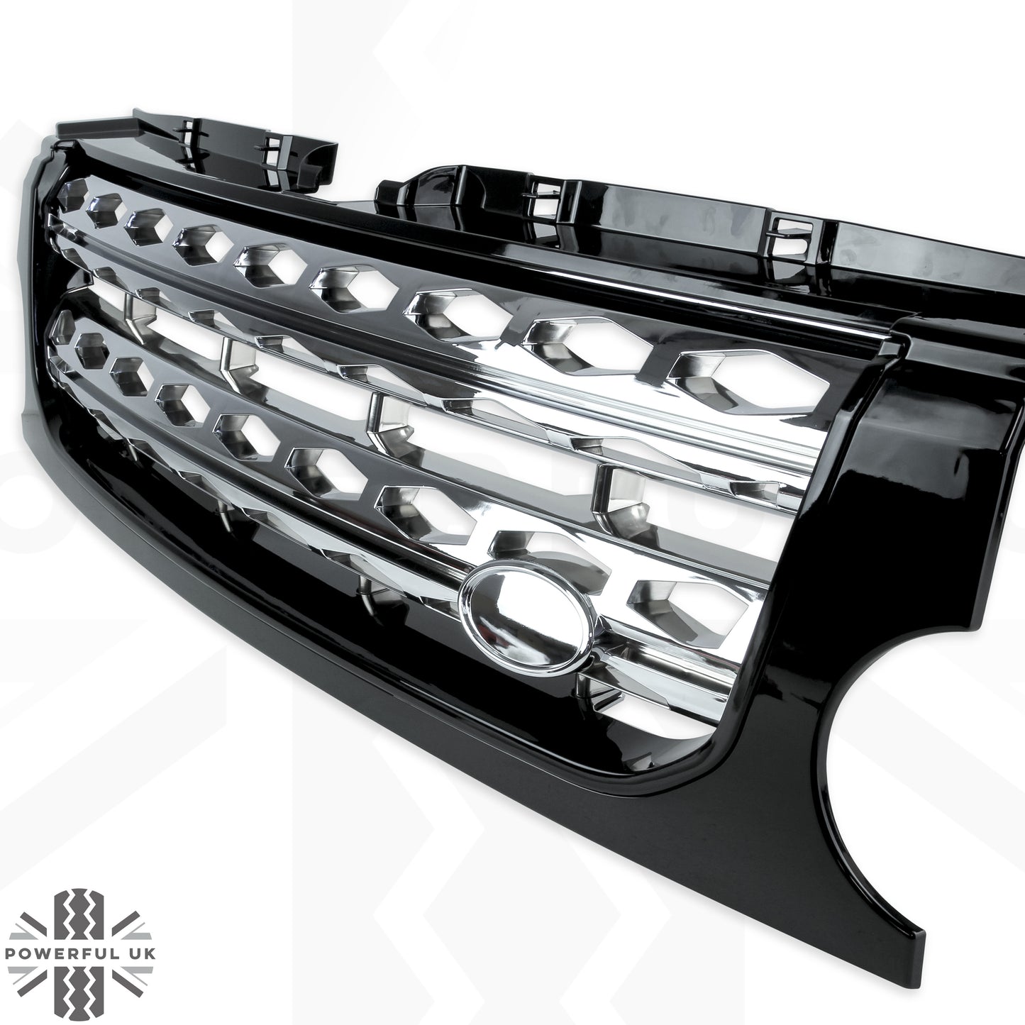 Front Grille for Land Rover Discovery 3 - Disco 4 look - Black / Black / Chrome
