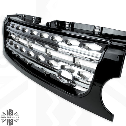 Front Grille for Land Rover Discovery 3 - Disco 4 look - Black / Black / Chrome