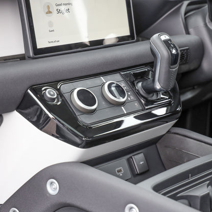 2pc Centre Console Dash Cover Kit in Gloss Black for Land Rover Defender L663