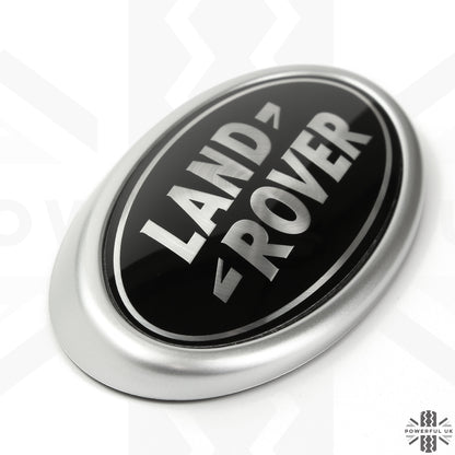Black & Silver Badge on Silver Sloped Plinth for Land Rover Discovery 5