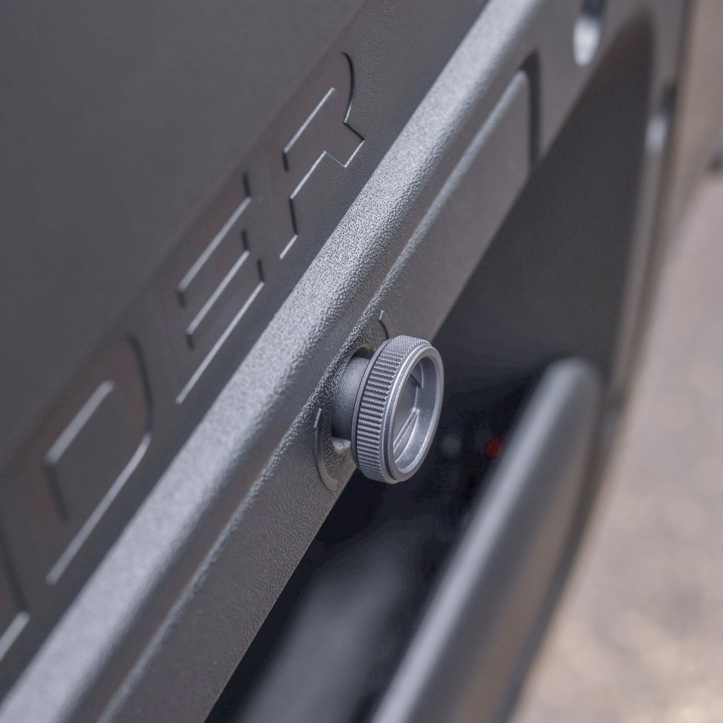 Warning Triangle Hatch Knobs for Land Rover Defender L663 - Gunmetal Grey