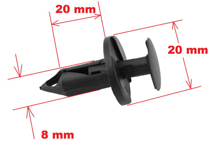 Push Rivet Fixing Clips - x6 for Land Rover Discovery 3/4