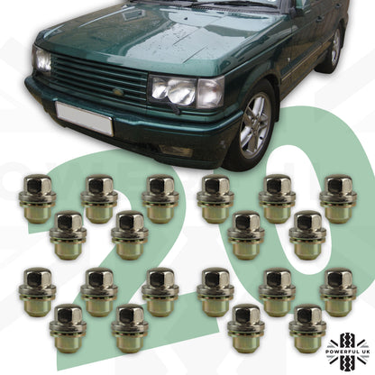 20pc Wheel nut kit to Fit Range Rover P38 alloy bolt spare Stainless cap 19 20 18