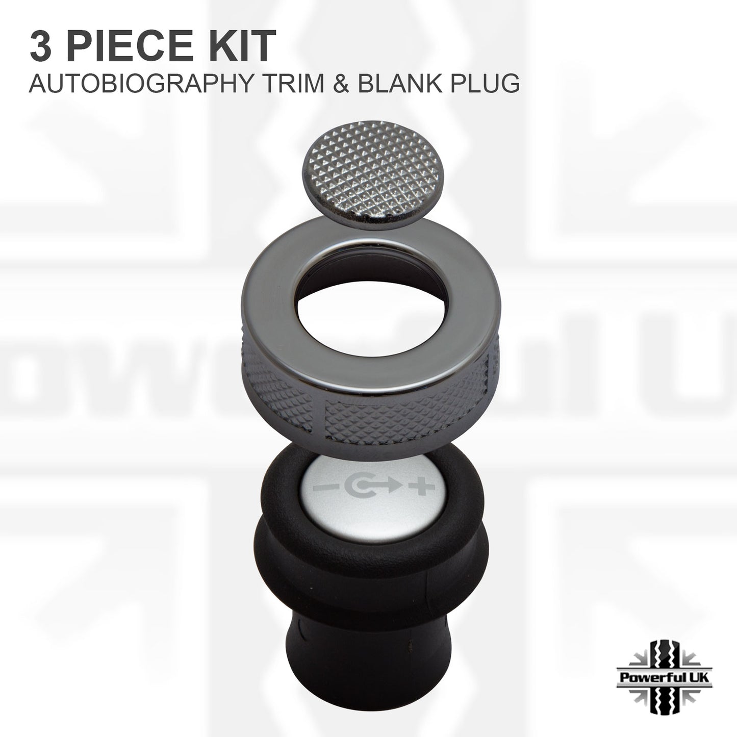 Autobiography Style Power Outlet Chrome Trim - 3 pcs for Range Rover L322