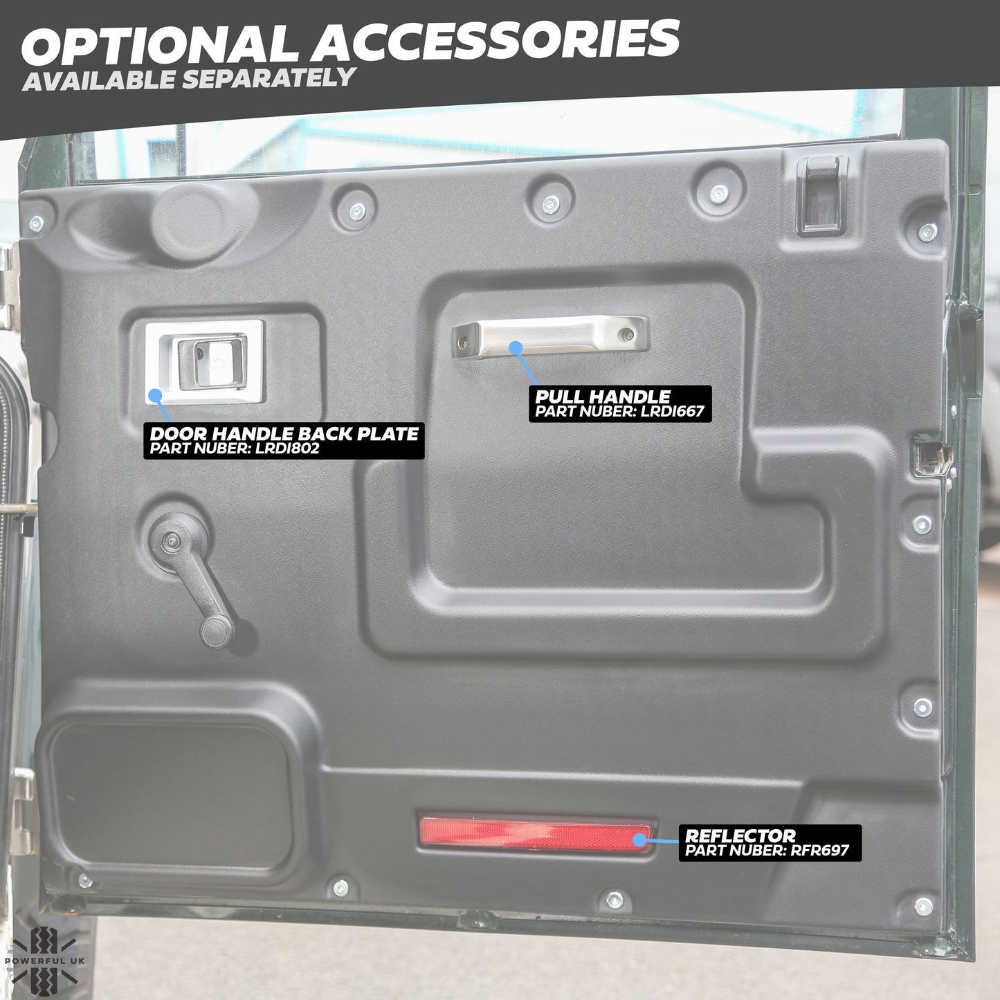 4x Door Handle Bowls for Land Rover Classic Defender - Satin Black