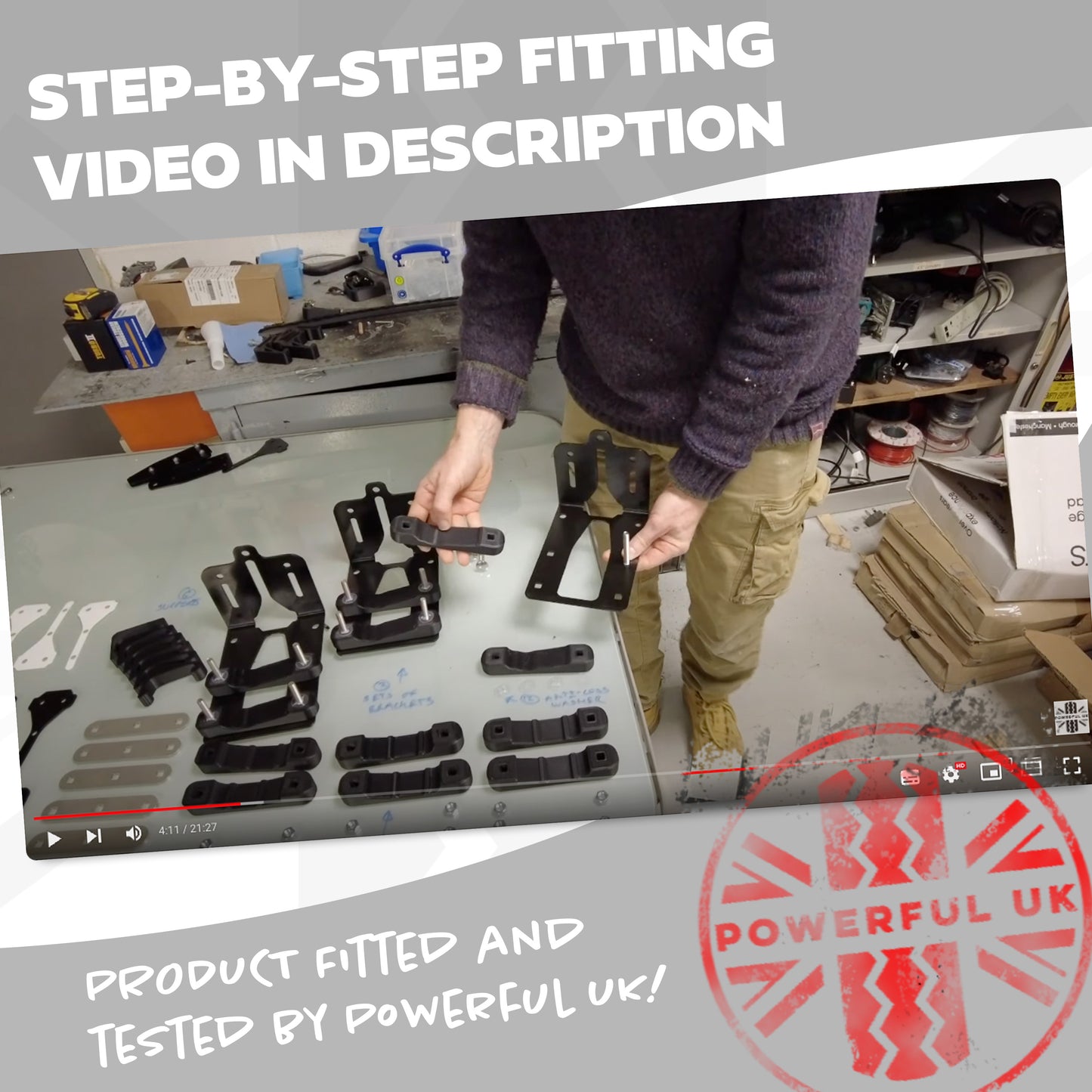 Cross Bar Awning Quick Release Mount Kit for Land Rover Defender L663 - for ARB - RIGHT