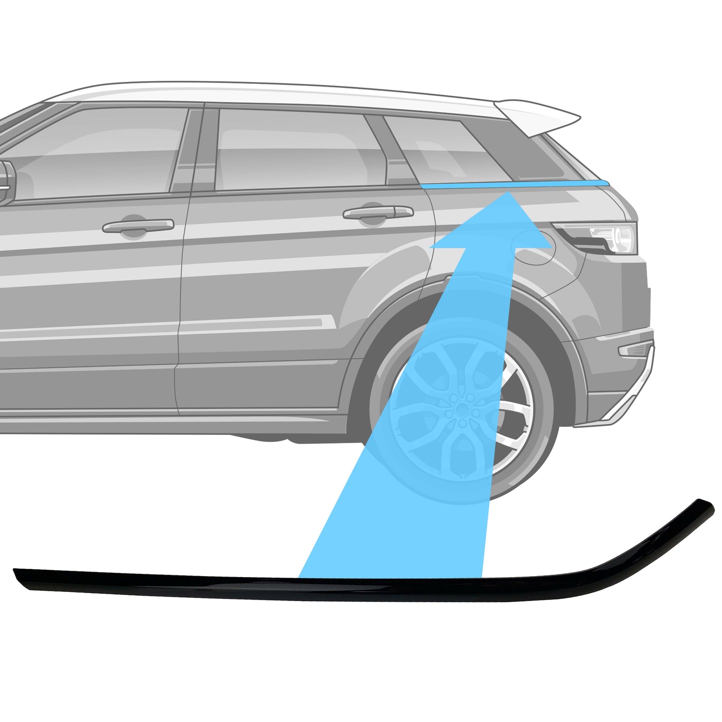 Genuine Rear Back Left Window Moulding Trim for Range Rover Evoque 2011-14