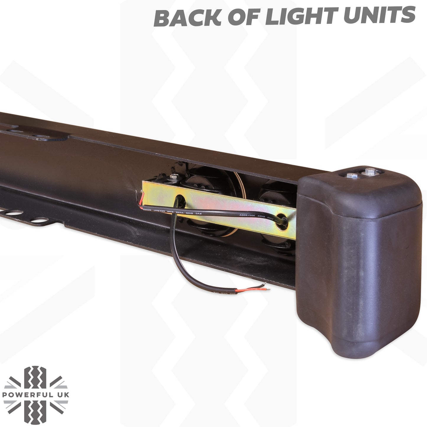 Front Bumper - Black with Round DRL's - for Land Rover Defender