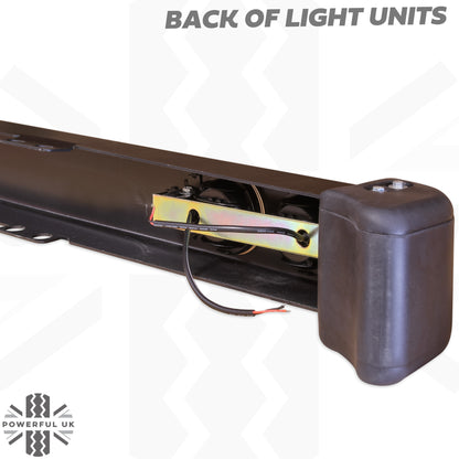 Front Bumper - Black with Round DRL's - for Land Rover Defender