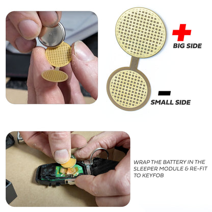 Keyfob Battery Sleeper Kit & Faraday Pouch (Anti Relay Theft)