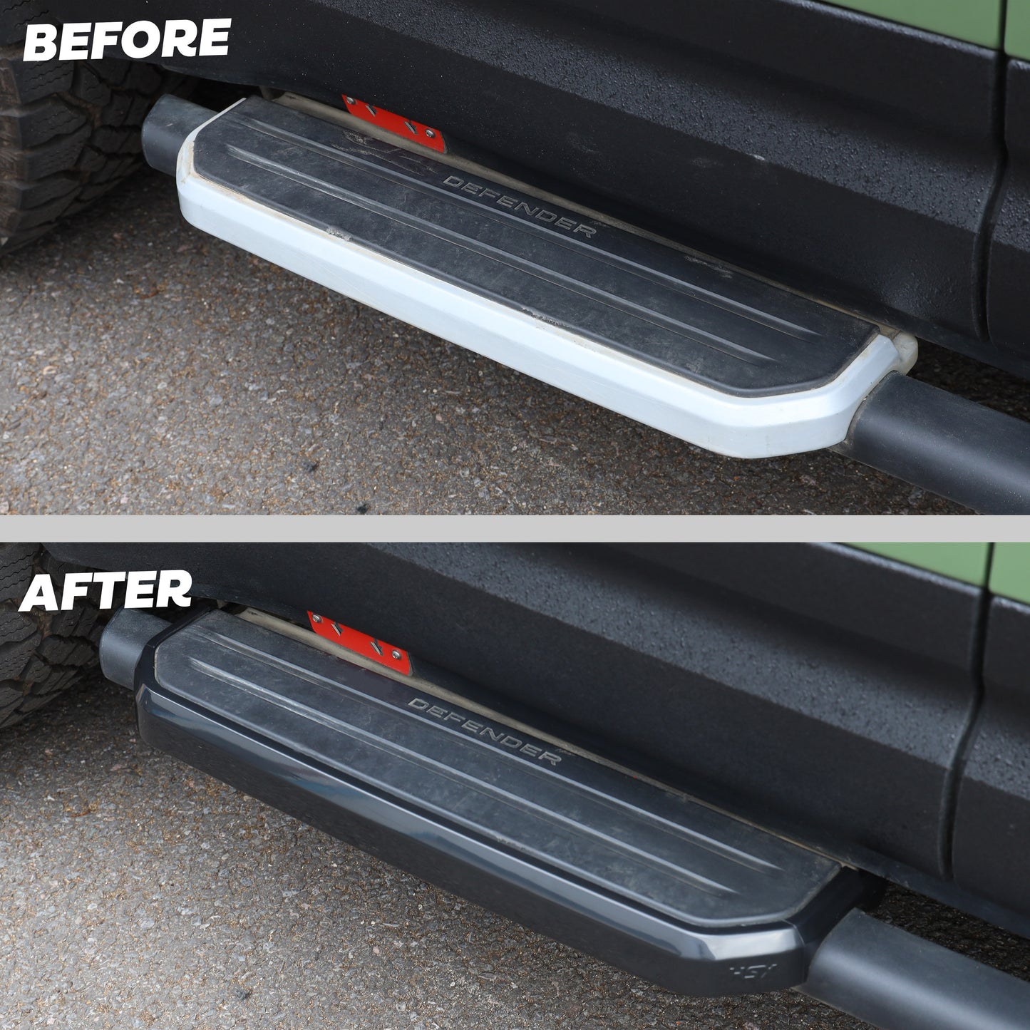 4x Side Step Covers (Smooth Finish) for Land Rover Defender L663 (110/130) - Semi-gloss Black
