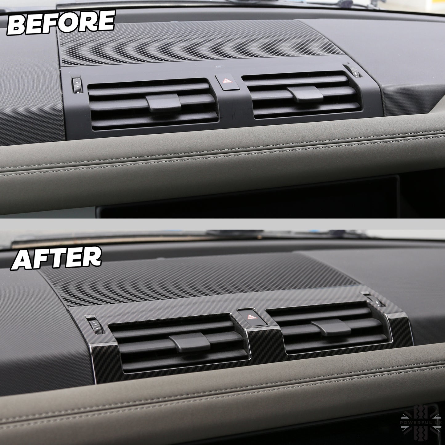 Centre Air Vent Cover Trim - Carbon Fibre - for Land Rover Defender L663