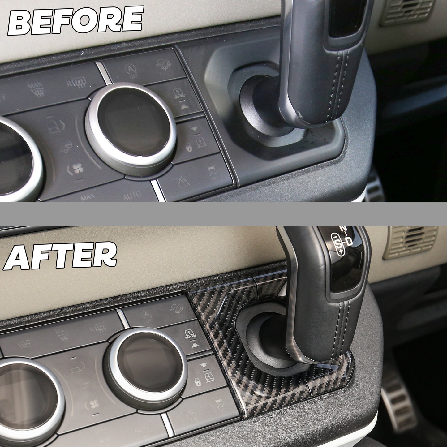 Gear Selector Surround Trim - Carbon Fibre - for Land Rover Defender L663