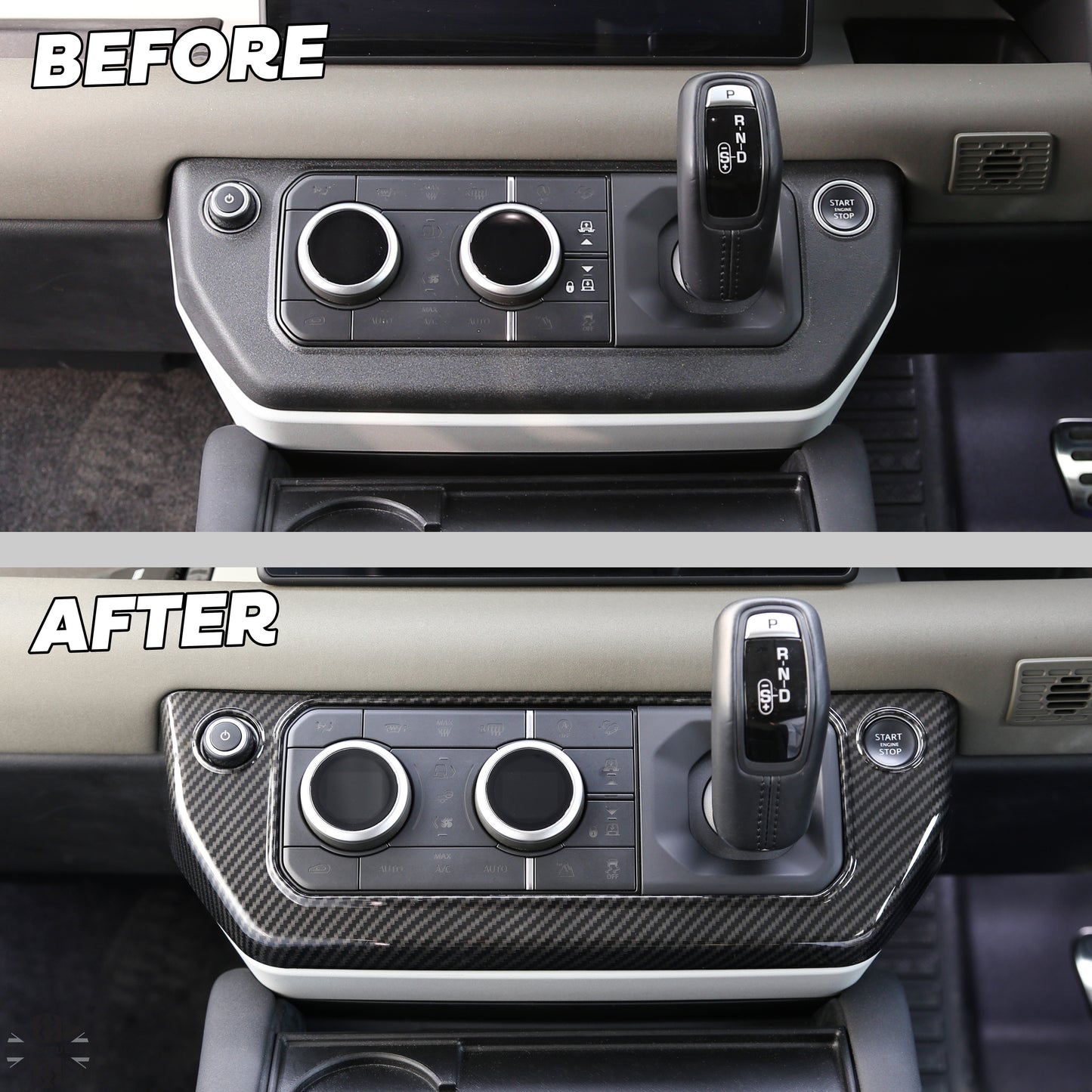 Centre Dash Cover Trim - Carbon Fibre - for Land Rover Defender L663