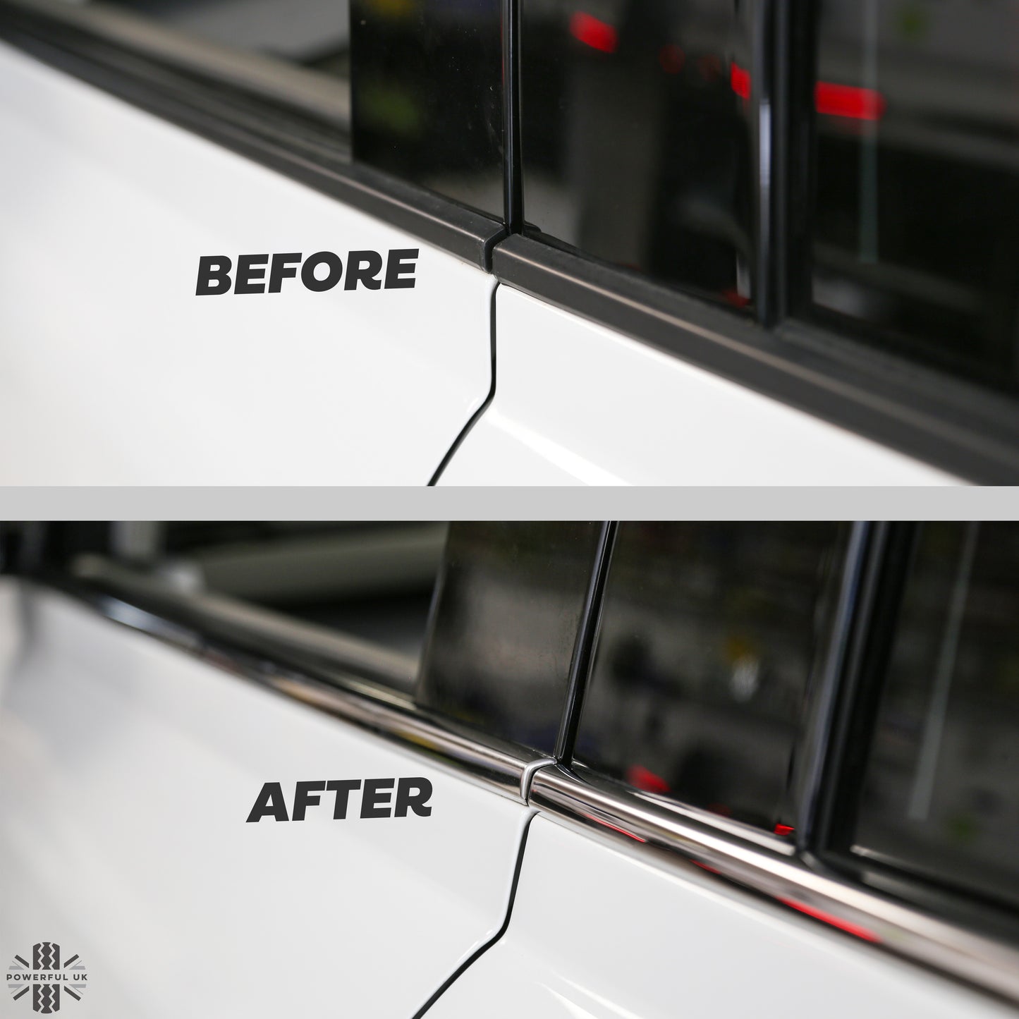 4pc Window Rubber Trim Set in Stainless Steel for Land Rover Defender L663 (110/130)