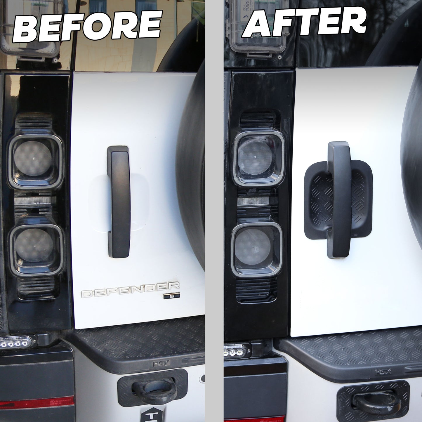 Chequer Plate Door + Tailgate Scuff Plate Kit (5pc) for Land Rover Defender L663 (4 door)