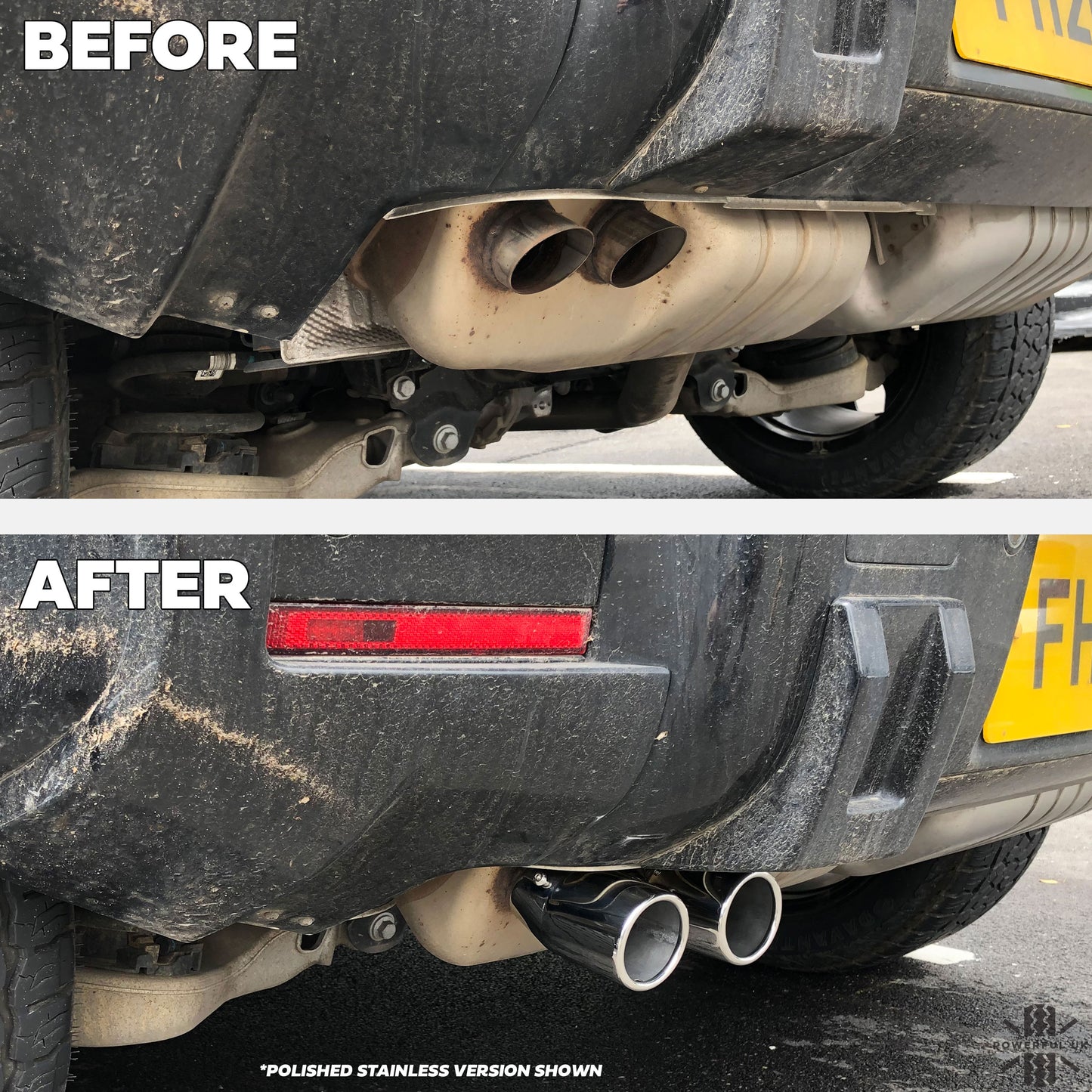 Exhaust Tips for Land Rover Defender L663 (for 55mm exhaust) - Technical Black (for DIESEL)