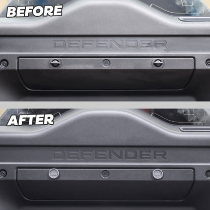 Warning Triangle Hatch Knobs for Land Rover Defender L663 - Gunmetal Grey