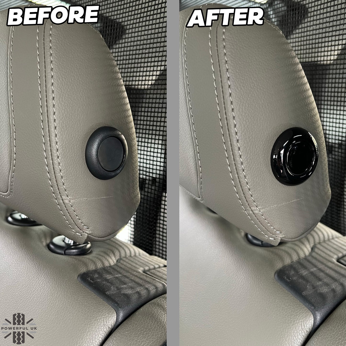 Rear Seat Headrest Button Covers for Land Rover Defender L663 - Gloss Black