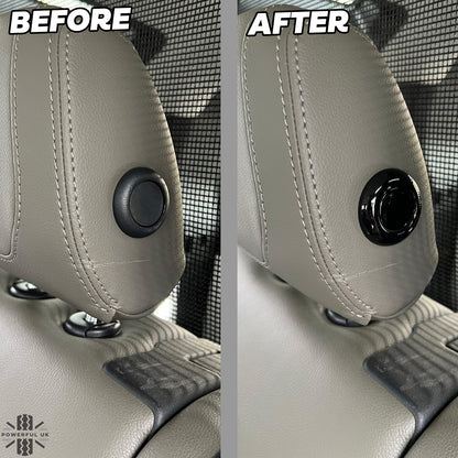 Rear Seat Headrest Button Covers for Land Rover Defender L663 - Gloss Black