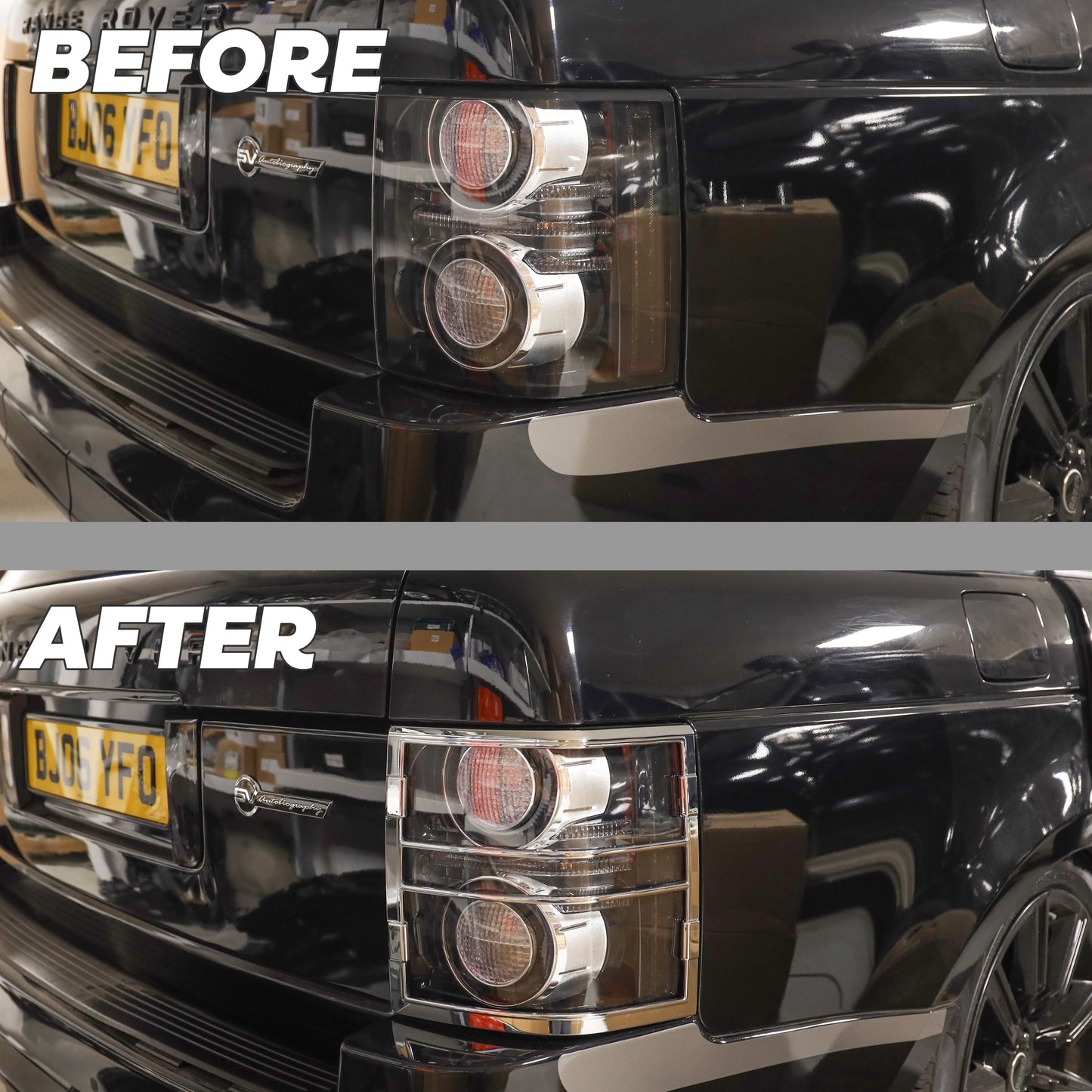 Rear Light Covers for Range Rover L322 - Chrome