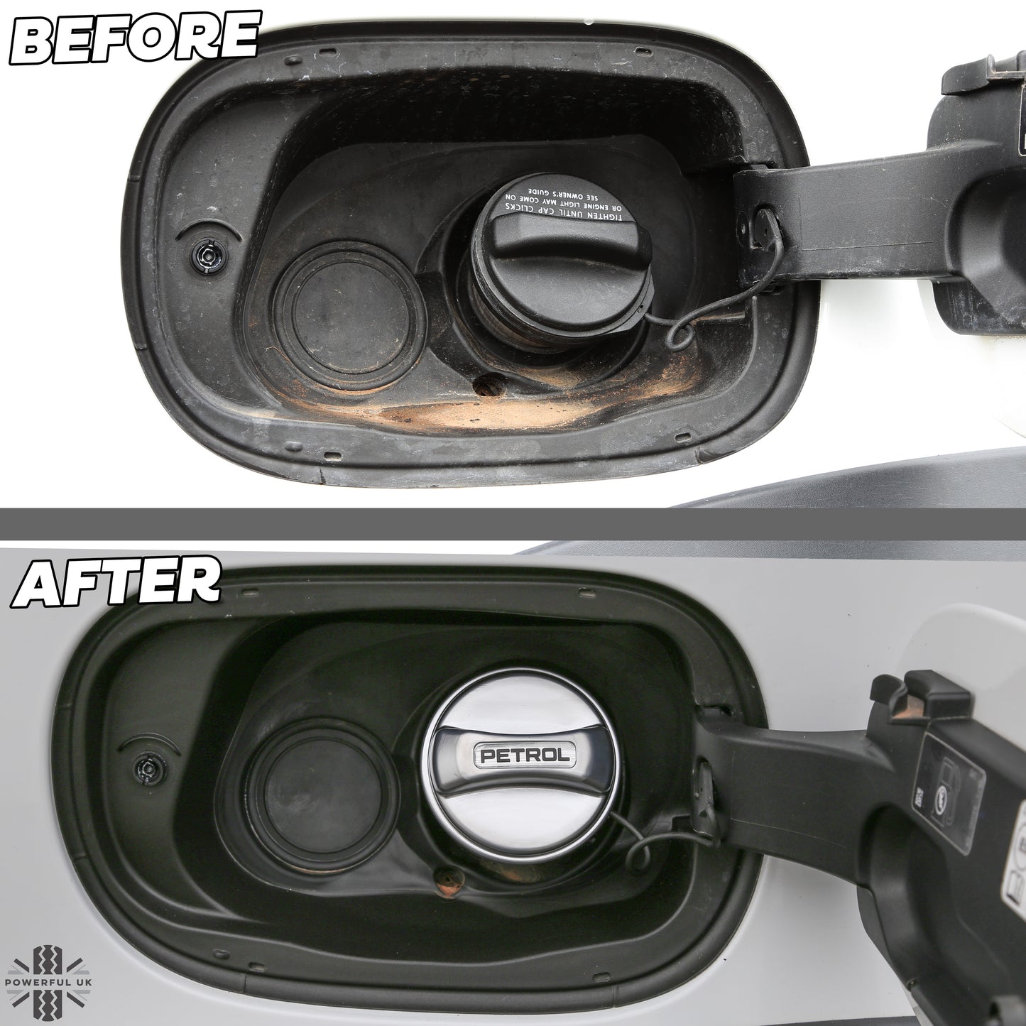 Fuel Filler Cap Cover - Petrol (Vented) - Silver - for Jaguar XJ (2010+)