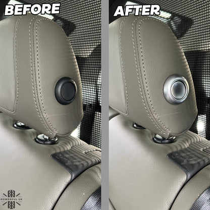 Rear Seat Headrest Button Covers for Land Rover Defender L663 - Silver