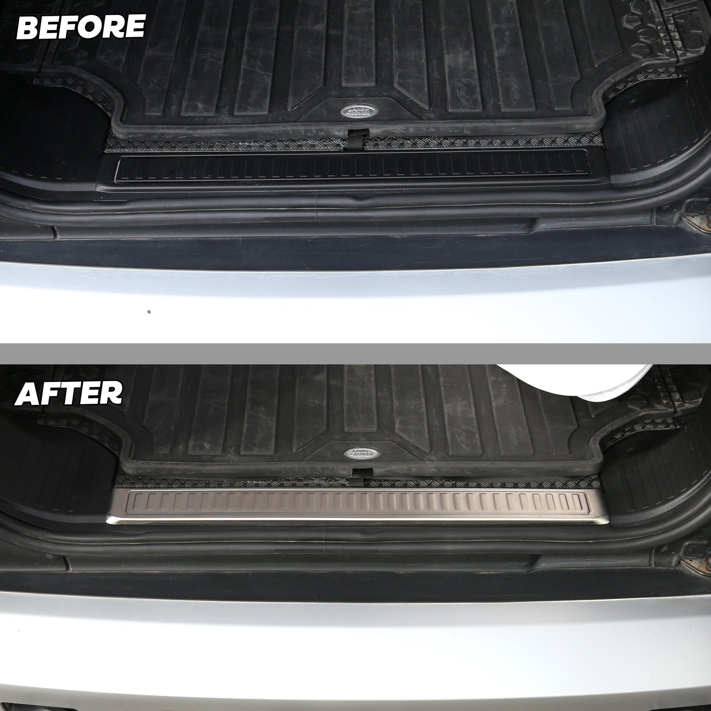 Rear Loadspace Finisher COVER - Stainless - for Land Rover Defender L663