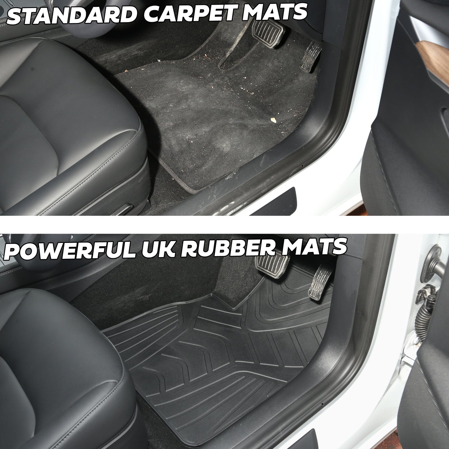 Rubber Floor Mat Set - RHD - for Tesla Model 3
