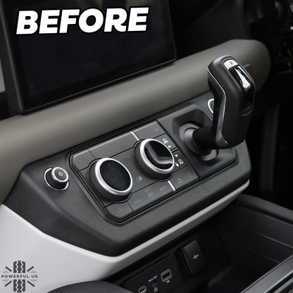 Interior Aircon Control Trim - Set of 3 - BLACK - for Land Rover Defender L663