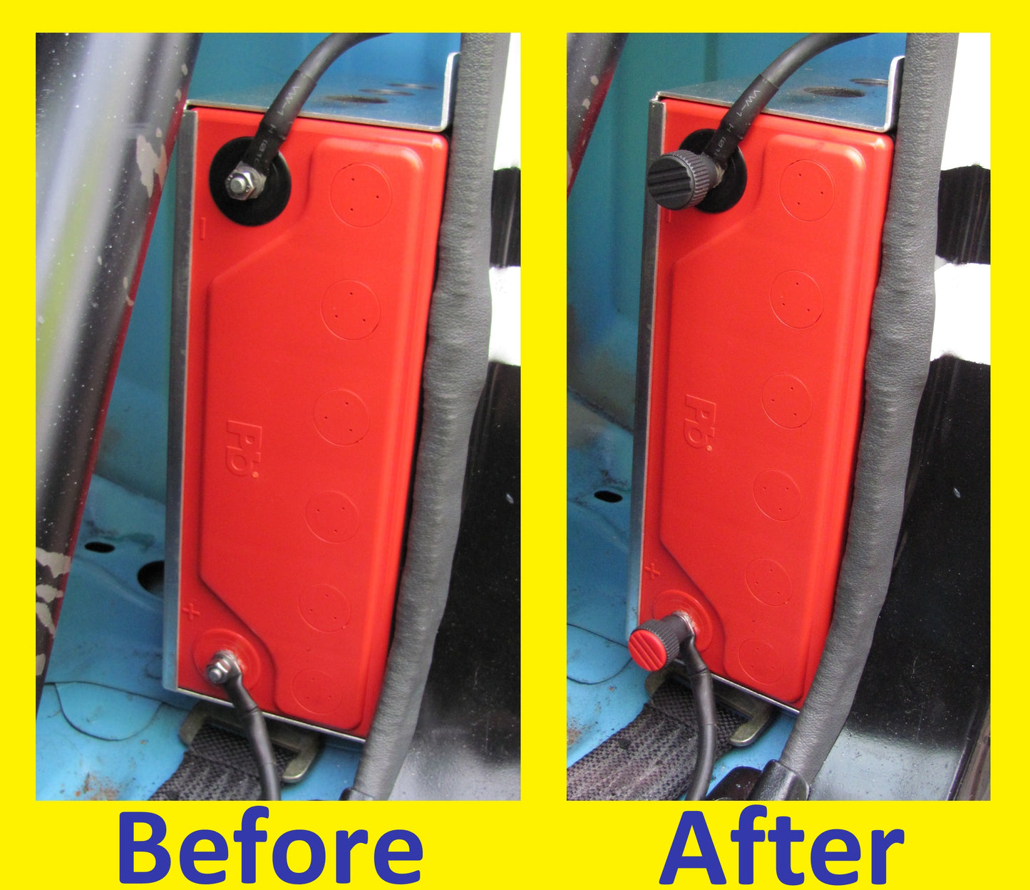 Battery Terminal Connectors Pair - M6 Bolt Type