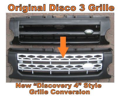 Front Grille for Land Rover Discovery 3 - Disco 4 look - Gloss Black