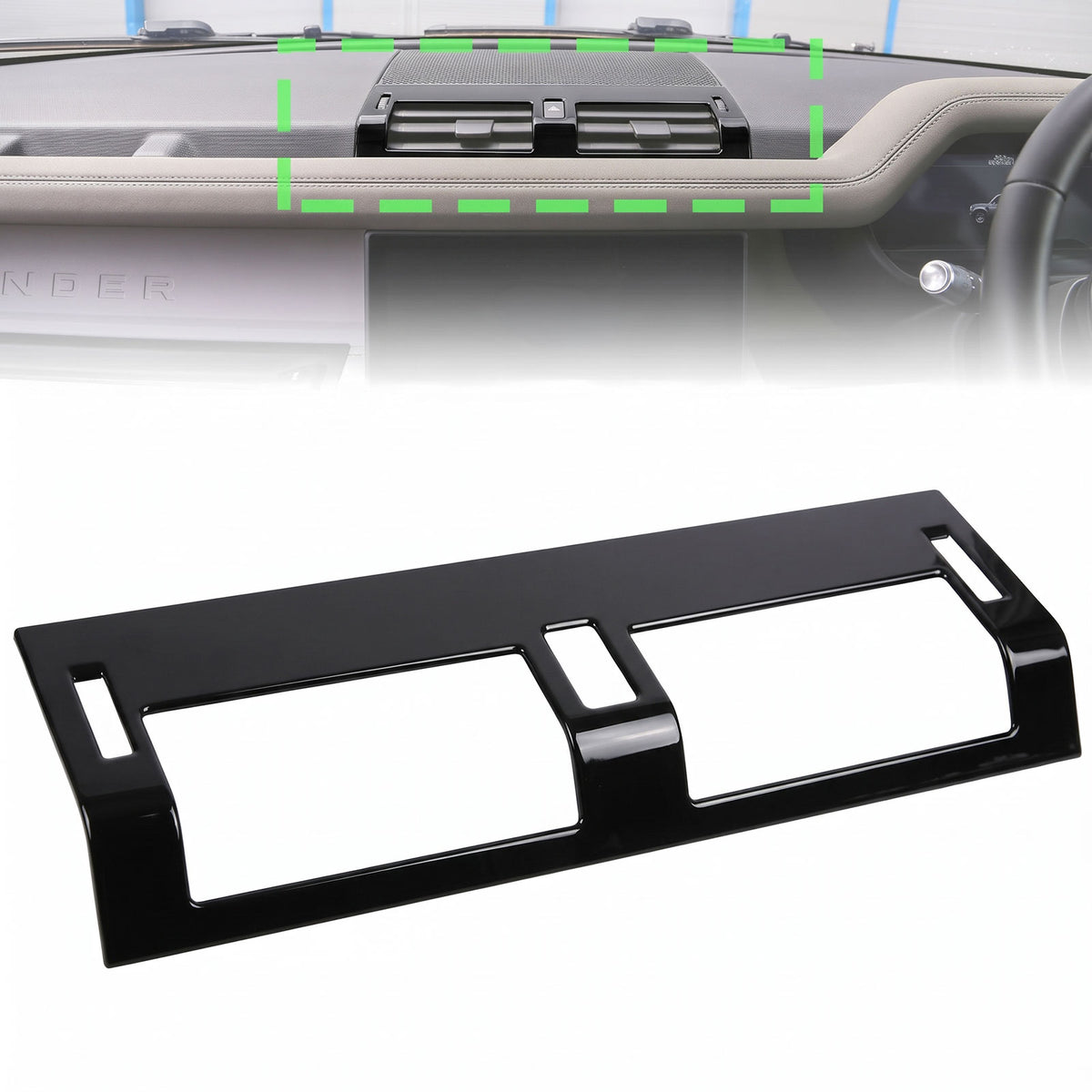 Centre Air Vent Cover Trim - Gloss Black - for Land Rover Defender L663