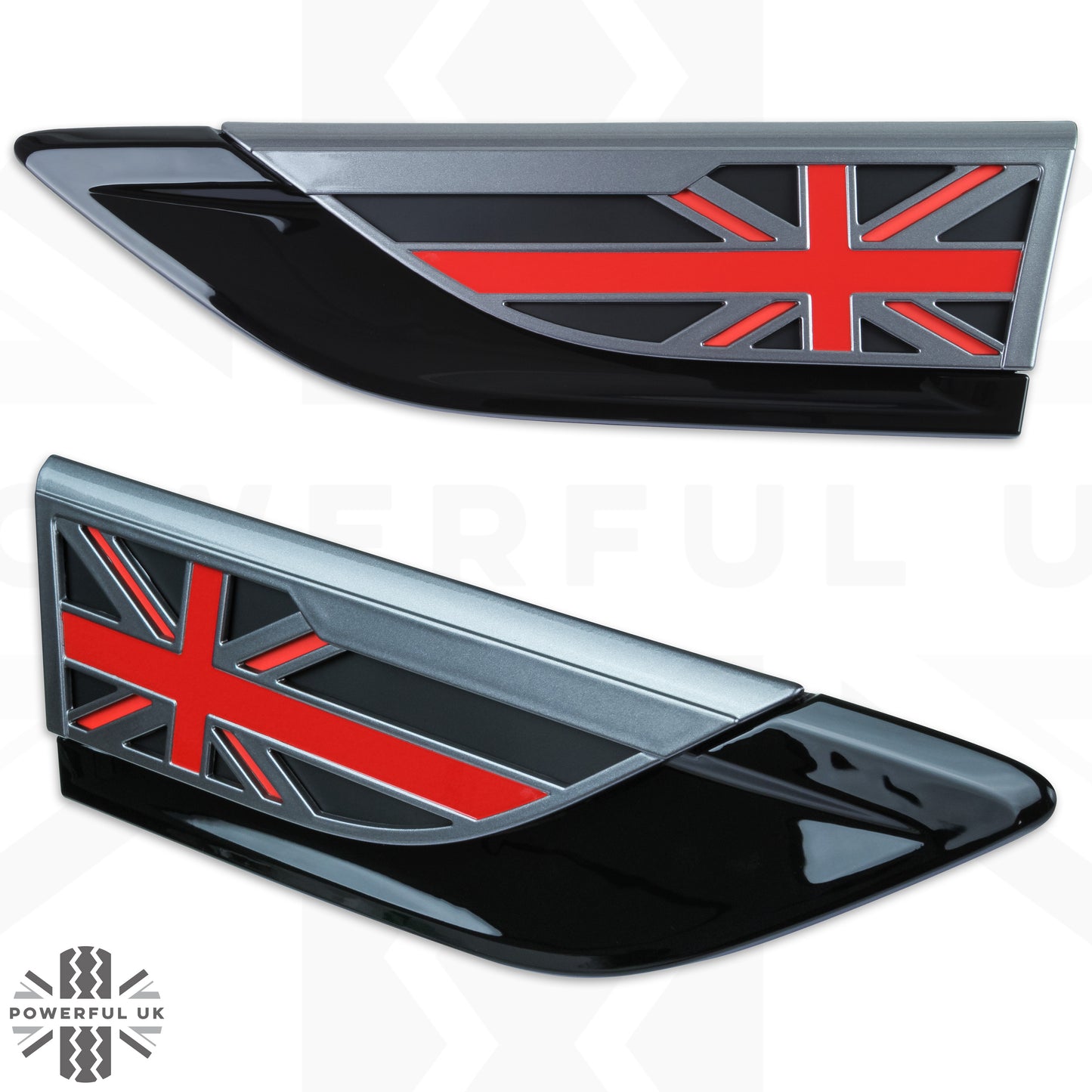 Side Vents - Union Jack Black & Red - for Land Rover Discovery 5