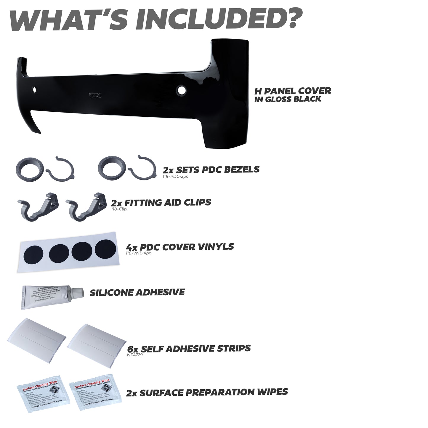 Front Bumper H-Panel Easy-Fit Cover for Land Rover Defender L663 - Gloss Black