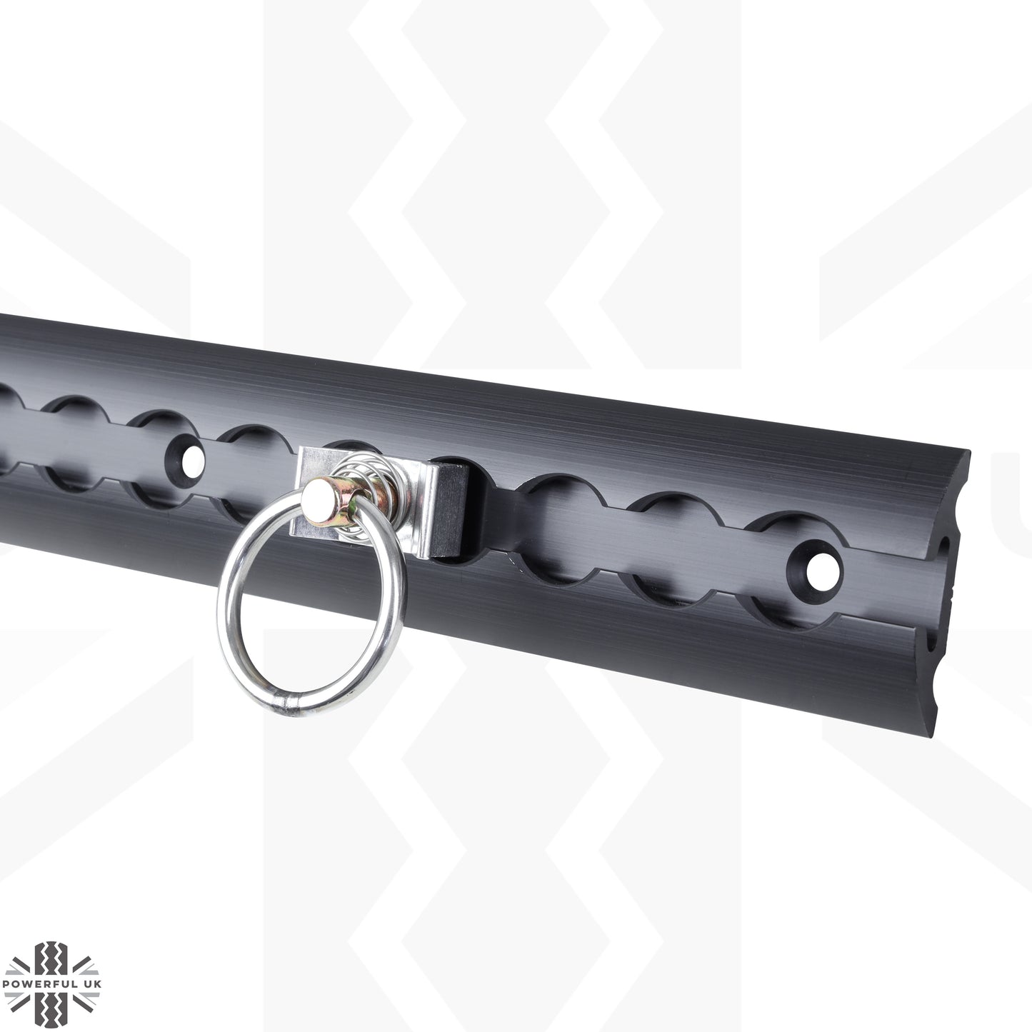 3x Cargo Track/Rails + 6x Tie-down loops - Wide Type - Black