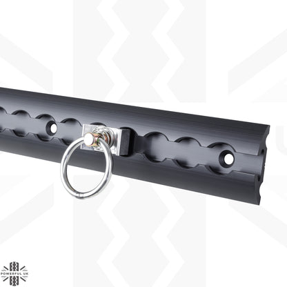 3x Cargo Track/Rails + 6x Tie-down loops - Wide Type - Black