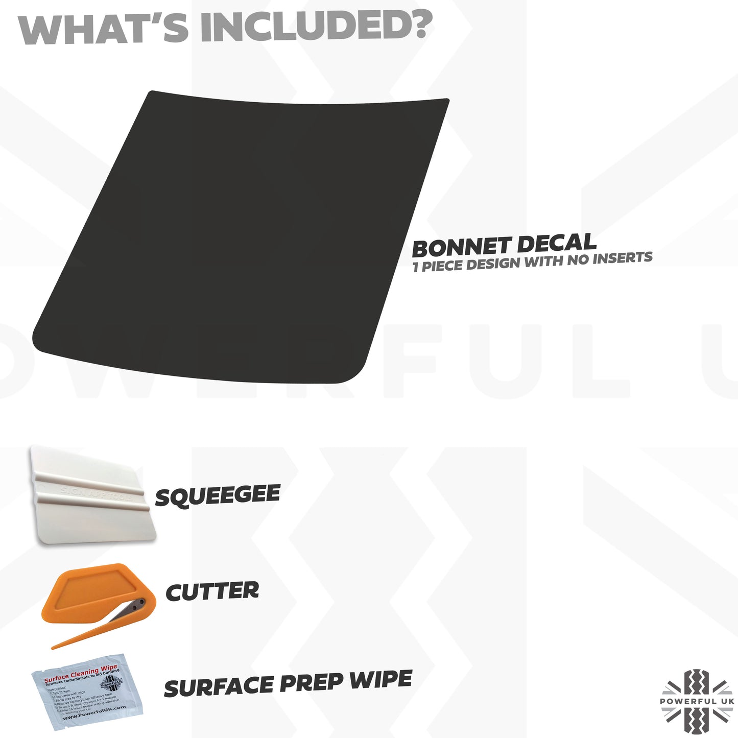 Bonnet Decal 'Blank - No Inserts' for Land Rover Defender L663