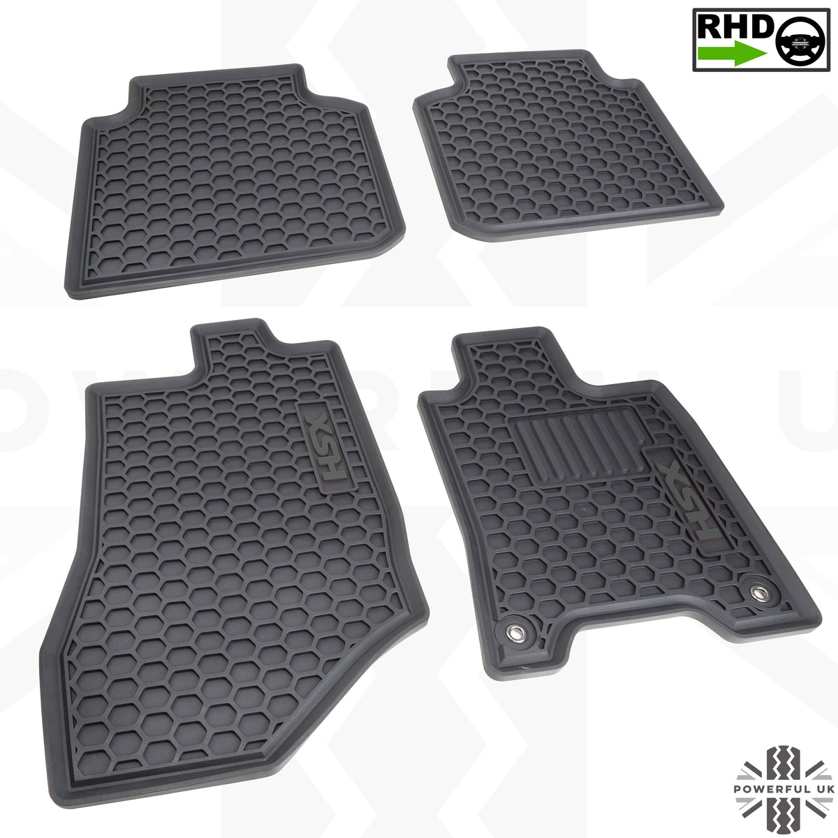Rubber Floor Mats 4pc - RHD - for Nissan Navara NP300
