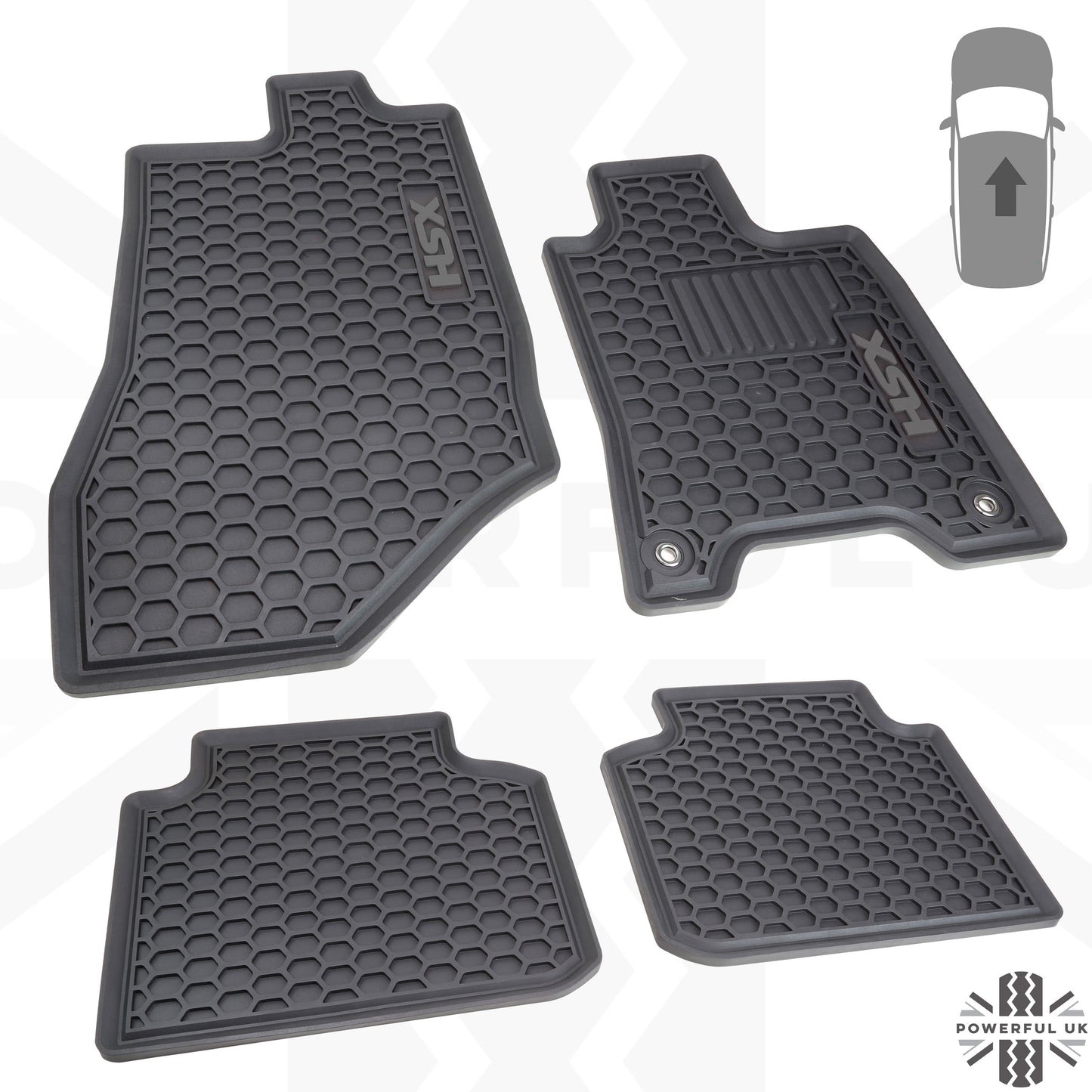 Rubber Floor Mats 4pc - RHD - for Nissan Navara NP300