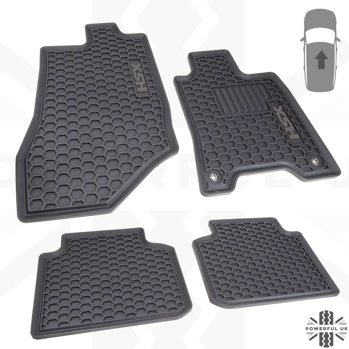 Rubber Floor Mats 4pc - RHD - for Nissan Navara NP300