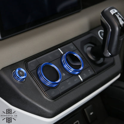 Interior Aircon Control Trim - Set of 3 - BLUE - for Land Rover Defender L663