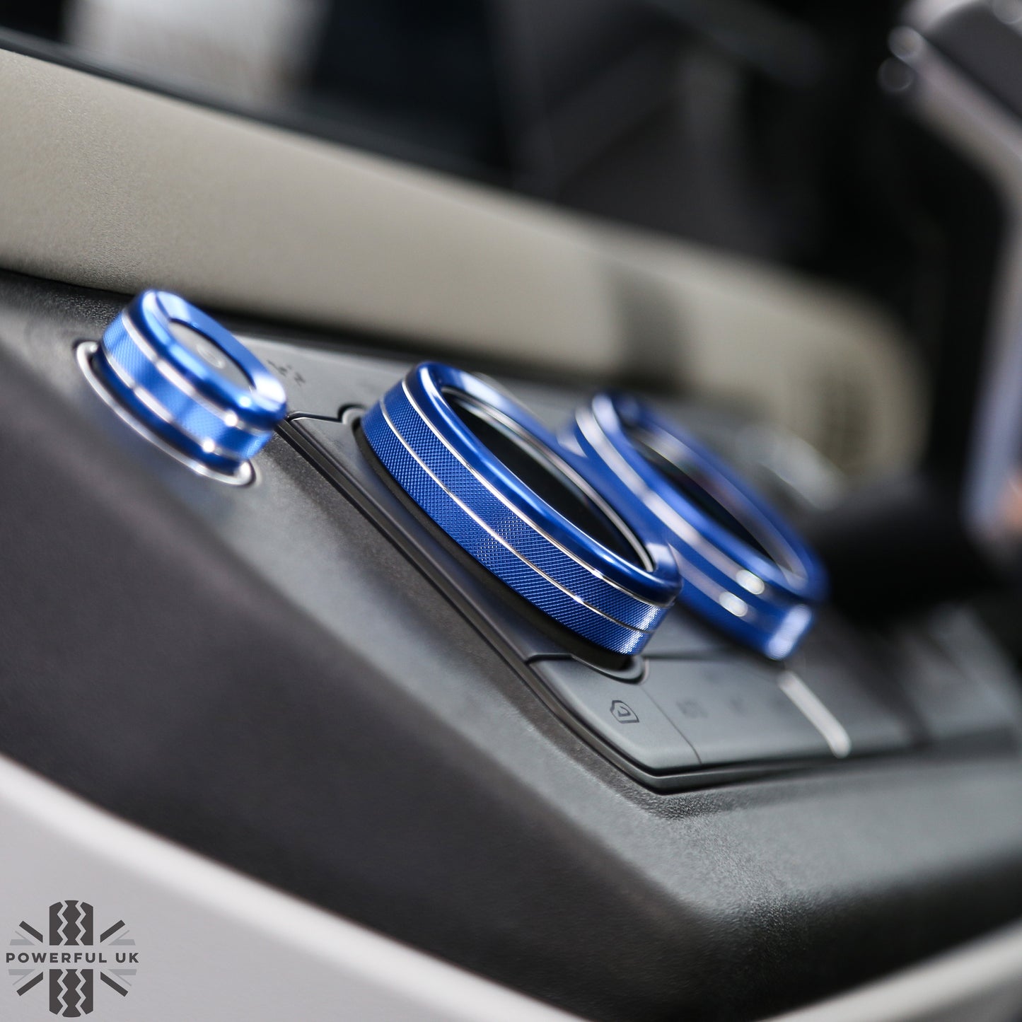 Interior Aircon Control Trim - Set of 3 - BLUE - for Land Rover Defender L663