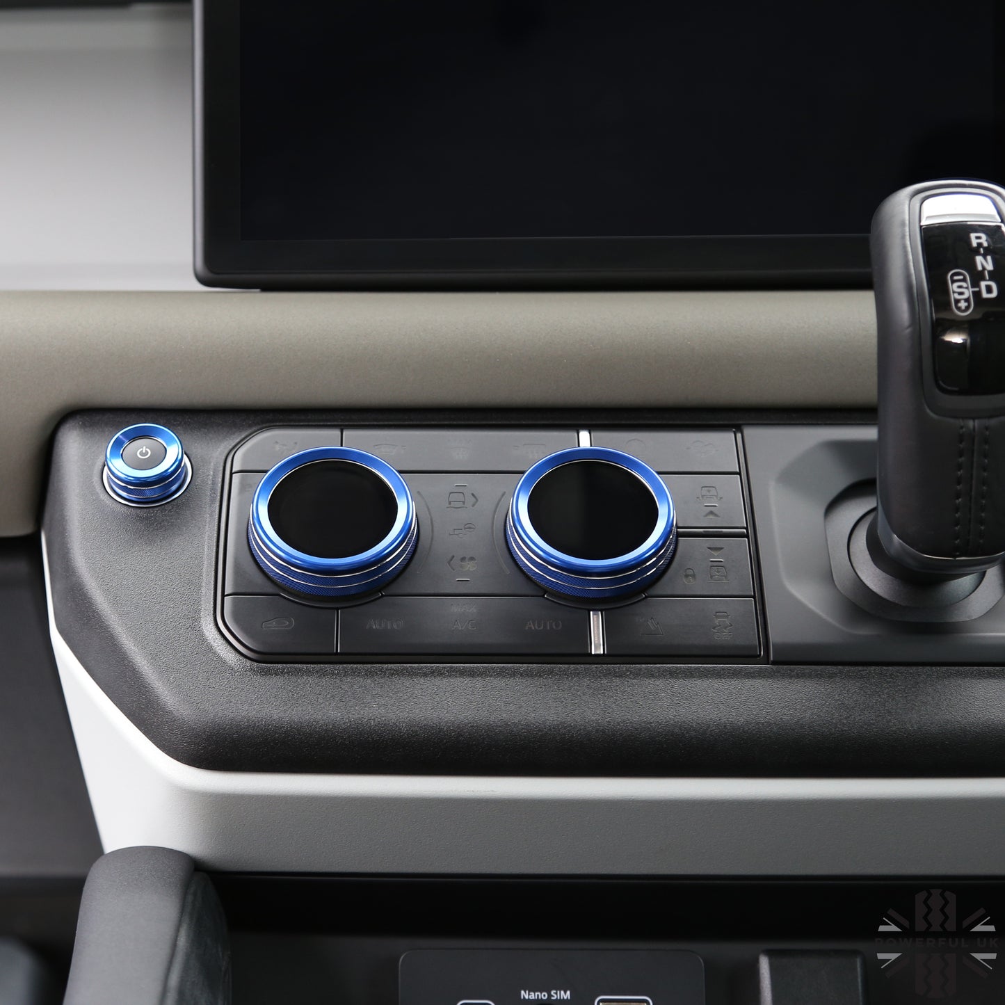 Interior Aircon Control Trim - Set of 3 - BLUE - for Land Rover Defender L663