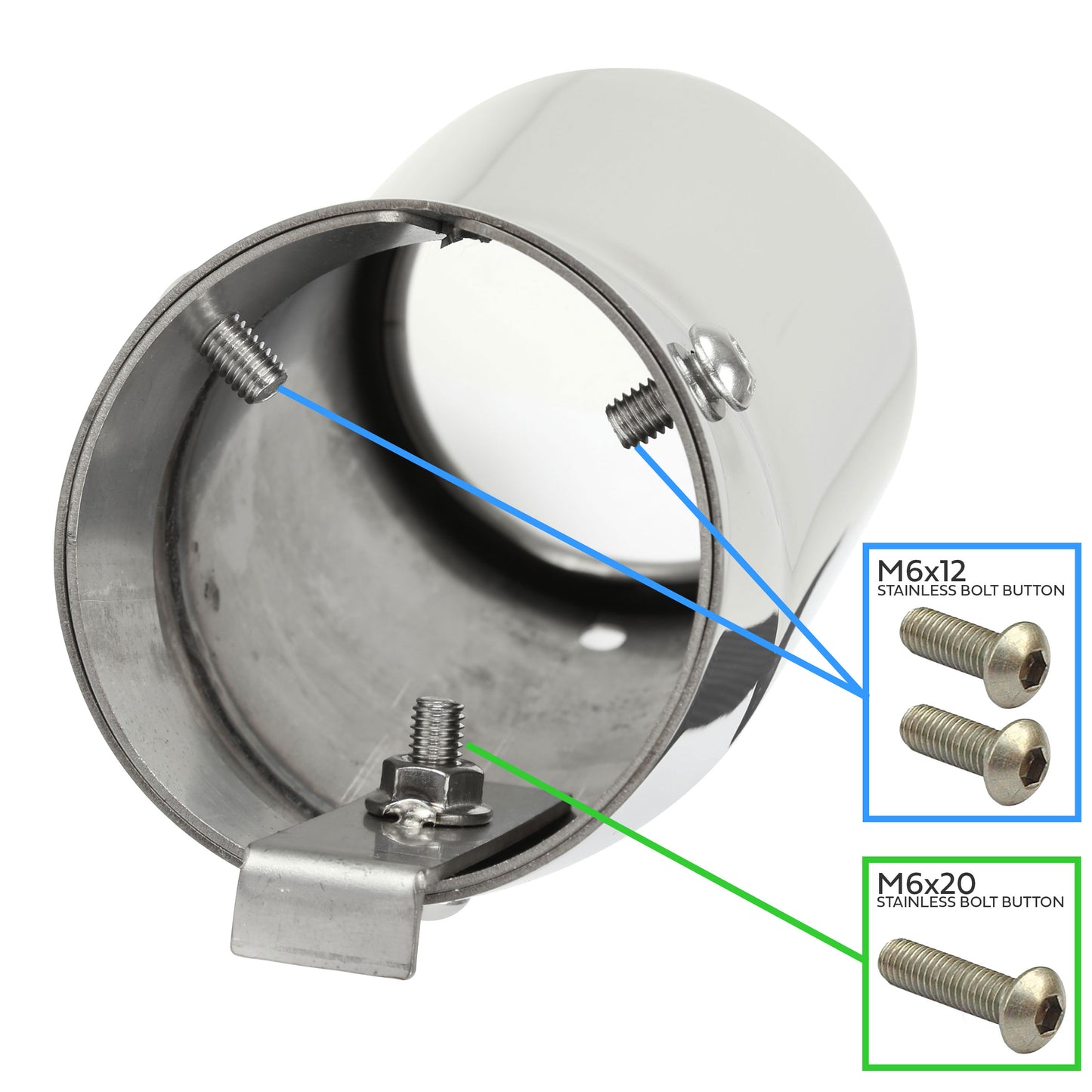 Exhaust Tips for Land Rover Defender L663 (for 55mm exhaust) - Stainless