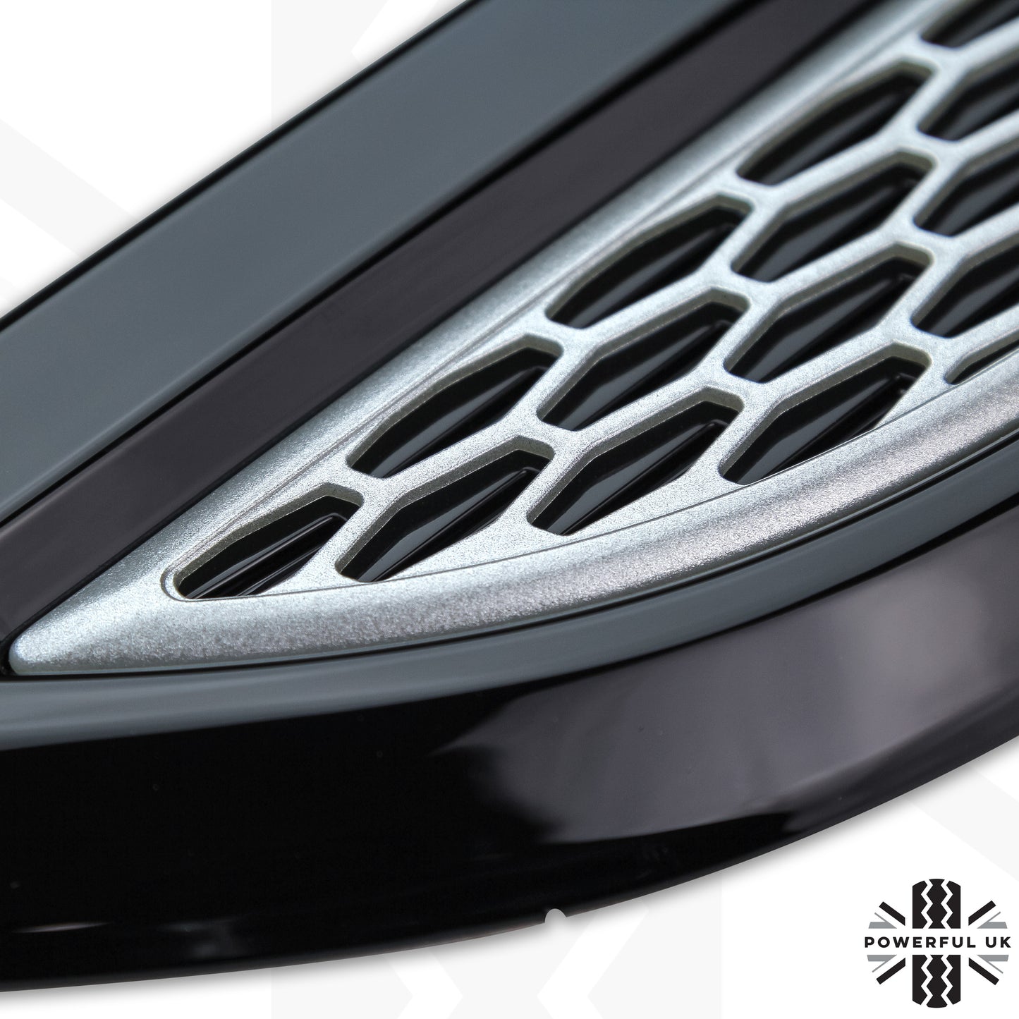 Dummy Bonnet Vents (Flat Type) - Pair- Black & Silver