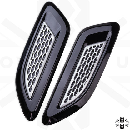 Dummy Bonnet Vents (Flat Type) - Pair- Black & Silver