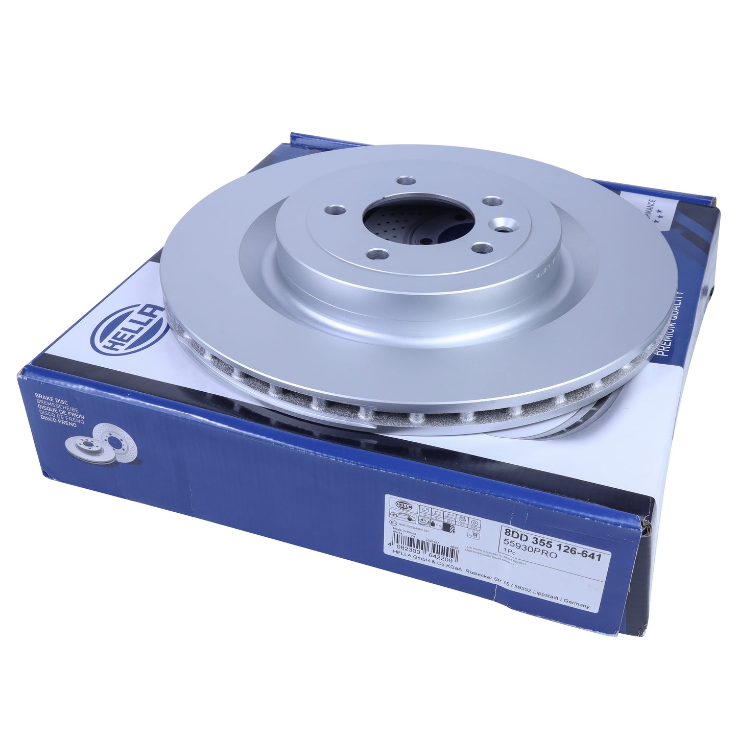 2x Hella 365mm Rear Brake Discs for Land Rover Discovery 5