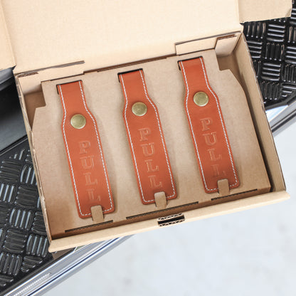 3x PULL Tabs for Land Rover Defender L663 - Tan Brown